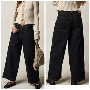 NWOT We The Free People Piper Mid Rise Crop Wide Leg Jeans Women's 26
